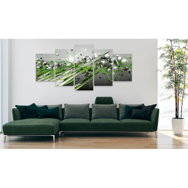 " Green Rhythm " 5 - Pieces, 40" H x 80" W x 0.7" D