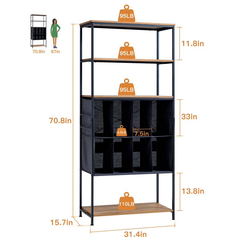 Système d'organisation en bois manufacturé l 31,4 po Terrany
