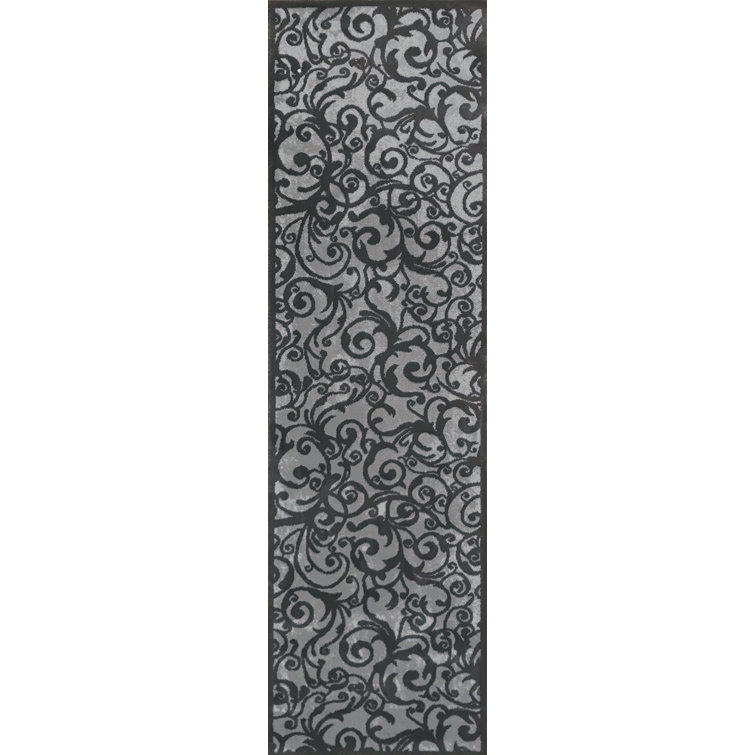 Tapis gris à motif abstrait Aashild