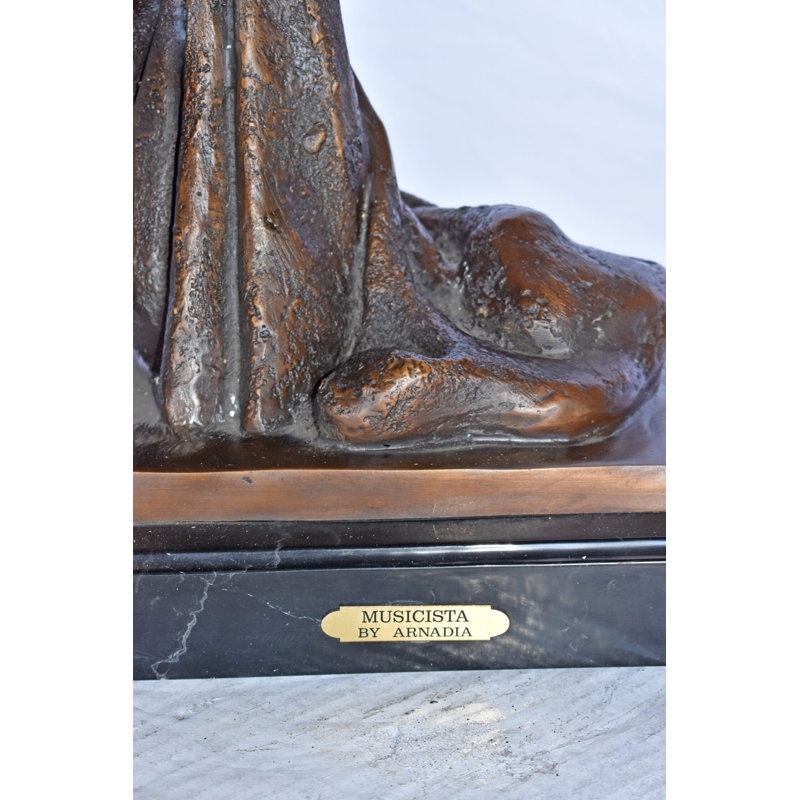 Statue en bronze Musicista par Arnadia, buste de saxophoniste - 15 po x 18 po x H 32 po