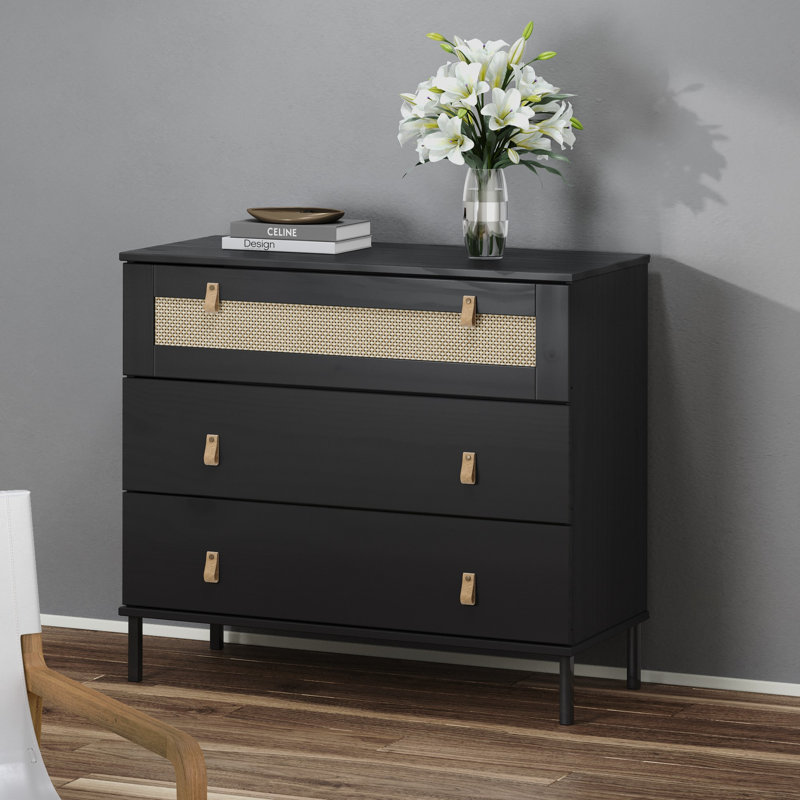 Burslem 90cm Solid Wood Sideboard, Black