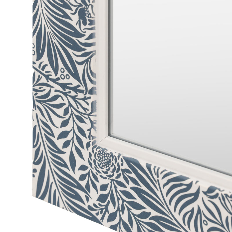 Margret Botanical Rectangle Mirror 51cmx61cm, Navy