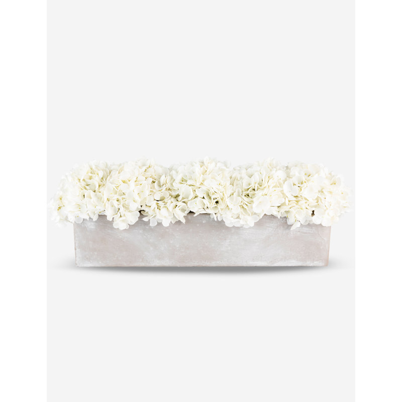 Cultivated Interiors Oblong Hydrangea Arrangement, White
