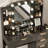 37" Fluted Makeup Vanity Desk With LED Lighted Mirror & Charging Station, Large Modern Dressing Table With 5 Drawers, Adjustable Shelves, Glass Tabletop For Bedroom-1861127463