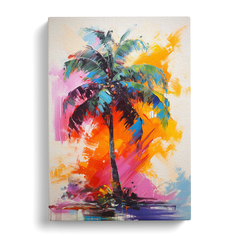 Palm Tree Action No.2 - Wrapped Canvas, 60cm H x 40cm W x 3cm D