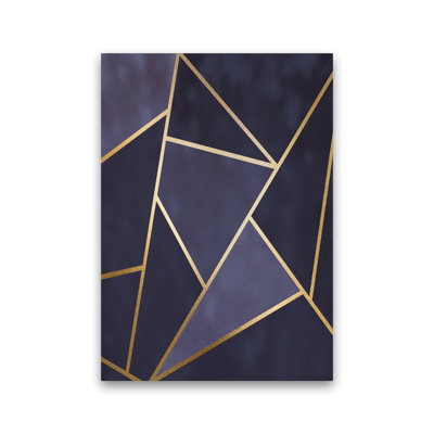 Lux Navy And Gold Geo Print by Pixy Paper - Print