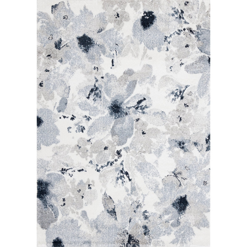 Tapis d'intérieur bleu Mckenzie, Rectangle 5 pi 3 po x 7 pi 7 po