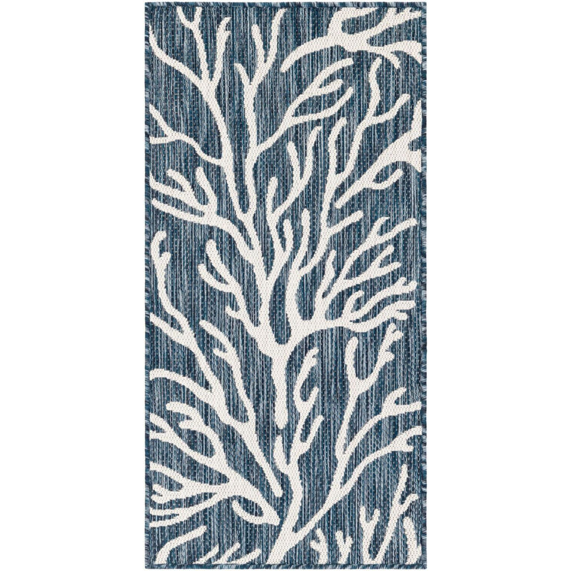 Tapis bleu contemporain Azilynn, Tapis de couloir 2 pi x 4 pi 1 po