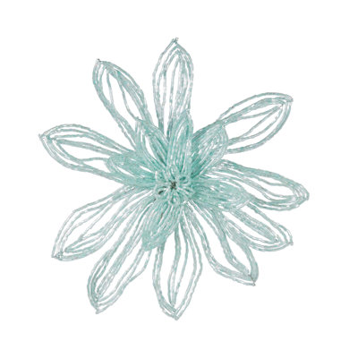 Pince ornementale en forme de fleur en verre perlé de 6 pouces, 2 assorties