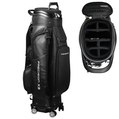  Golf Cart Bag, Easy to Carry, Retractable Golf Club Cart Bag, Protective Club Traveling Cover with Locking Wheels and Integrated Handgrip, Golf Club Carrier Case for Airplanes