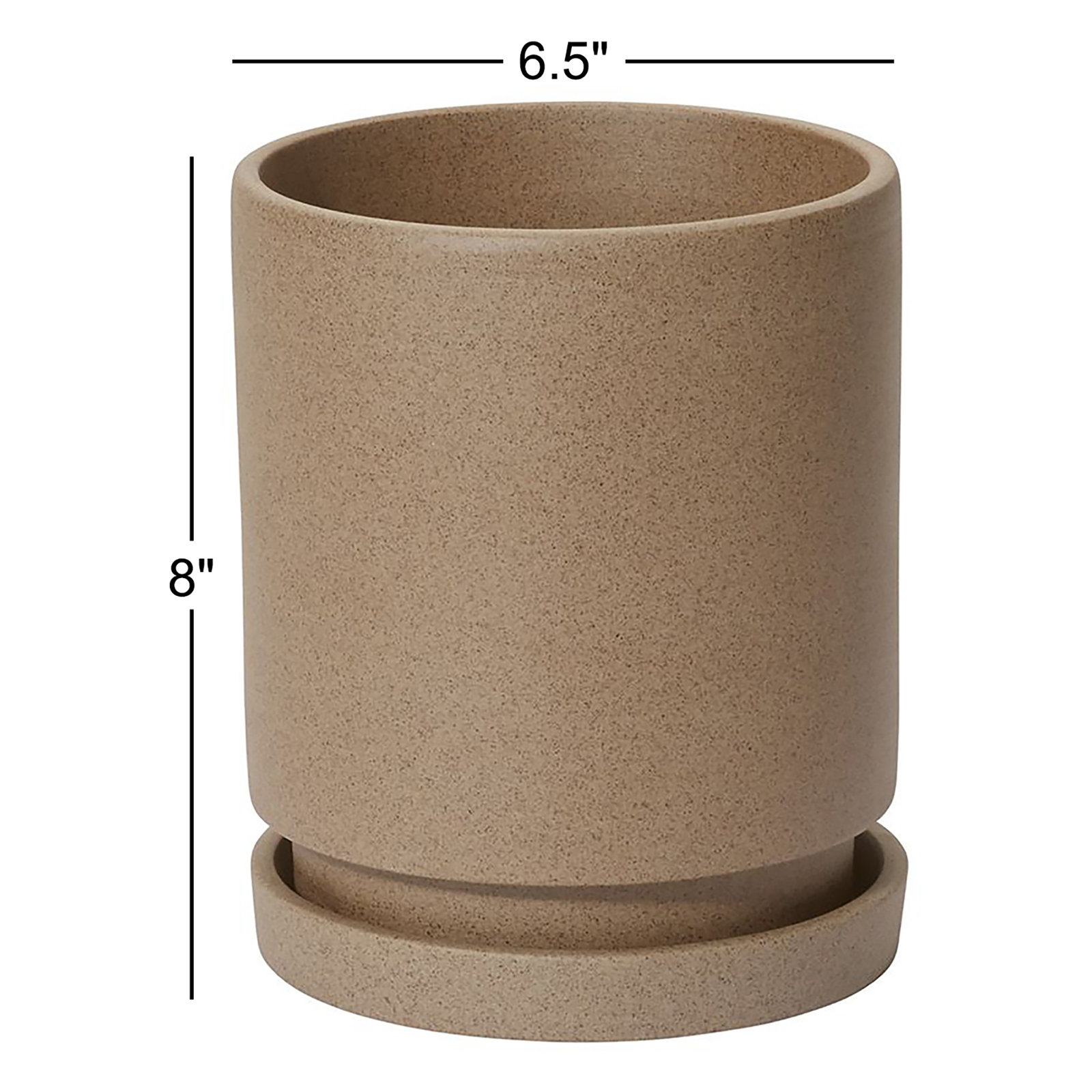 Elle Ceramic Pot Planter, 8" H x 6.5" W x 6.5" D