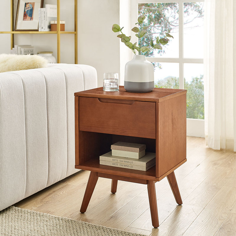 Hillenbrand 18'' W Nightstand, Dark Walnut