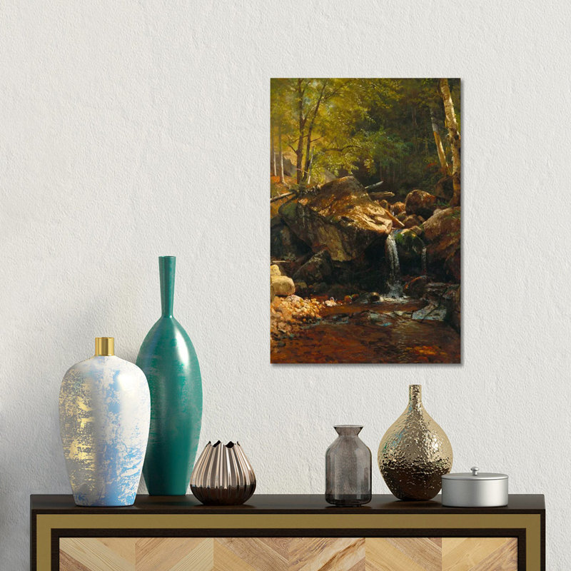 Thompson, cascade, montagnes blanches - Giclée sur toile tendue avec châssis, H 18 po x l 12 po