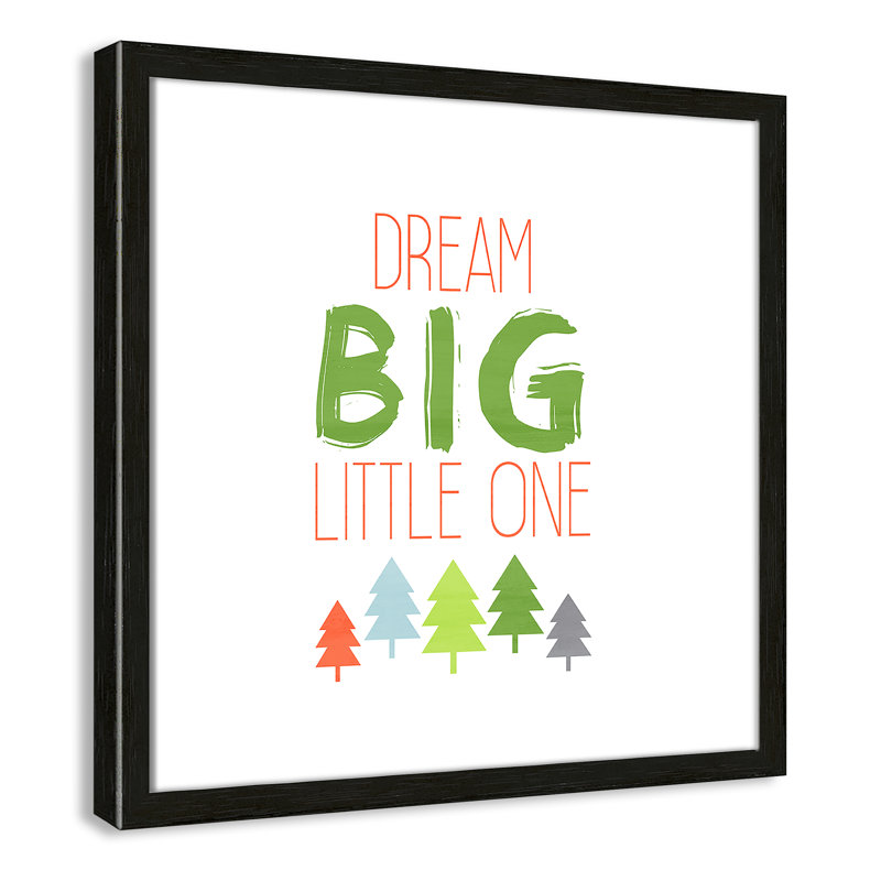 Dino Brave 2, art encadré, 16" H x 16" W x 1.18" D, Cadre boîte à grain de bois noir