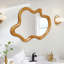 Miroir mural 33,46 "x 22,24" de forme irrégulière avec cadre en bois naturel
