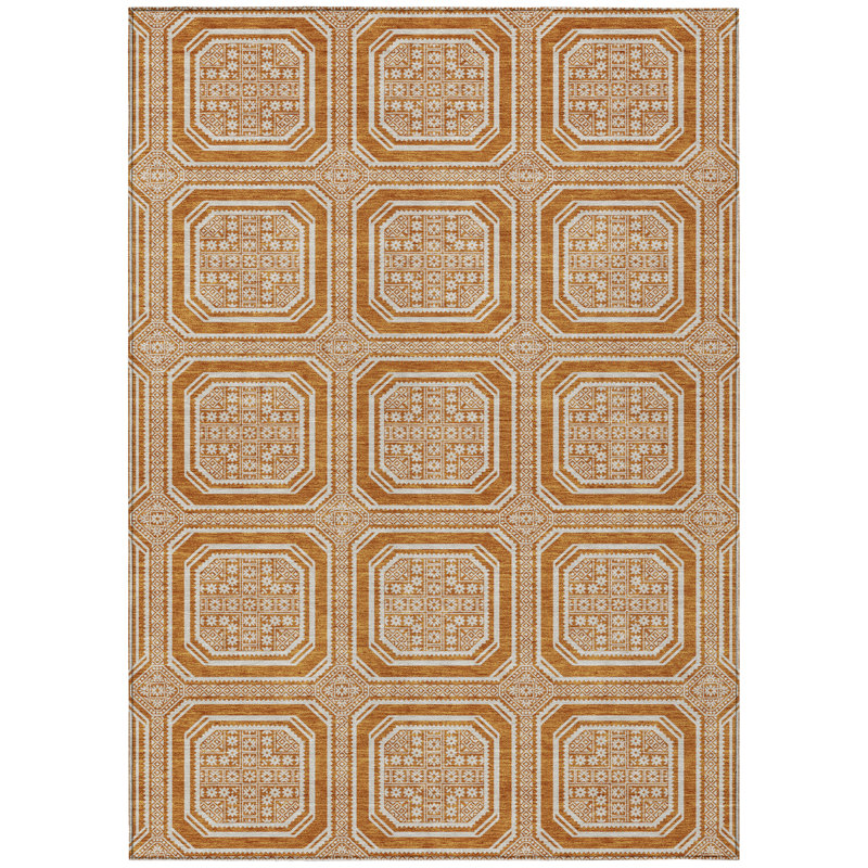 Premium Machine Washable Elize AMF1451 Geometric Rug, Rectangle 10' x 14'