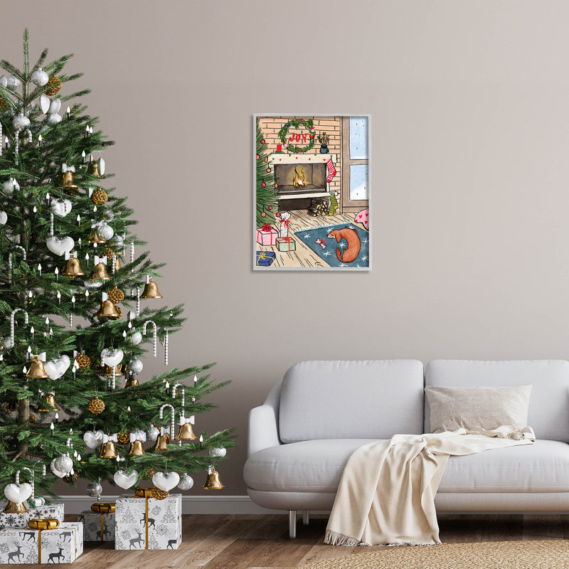 Arbre de Noël Cozy at-180, H 30 po x l 24 po x P 1,5 po, Estampe numérique Farmhouse
