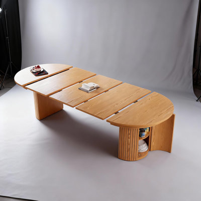 Bachman Extendable 45'' to 105" Solid Wood Dining Table with Hiden Storage Space