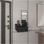 Armoire de couloir flottante H 36,2 po, 1 tiroir, 3 tablettes, 1 miroir, noir-1953746609