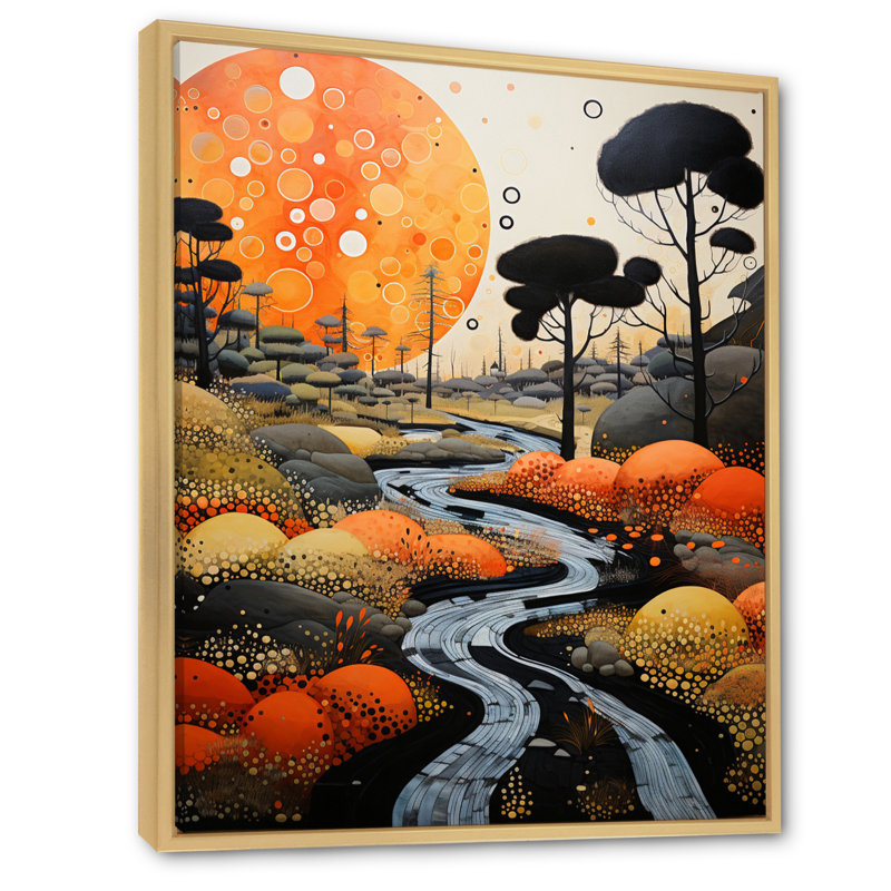 Caustings Geyser Geotheral Wonder Pointillism III, H 40 po x l 30 po x P 1,5 po, Cadre naturel flottant