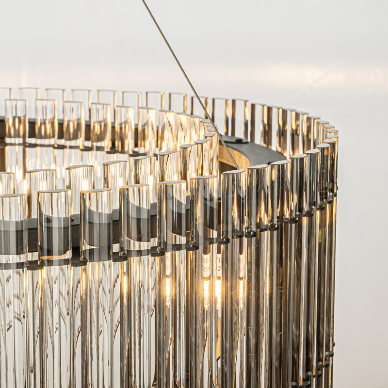 Sephra 6-Light Modern Elegant Black Glass Chandelier for Dining Room