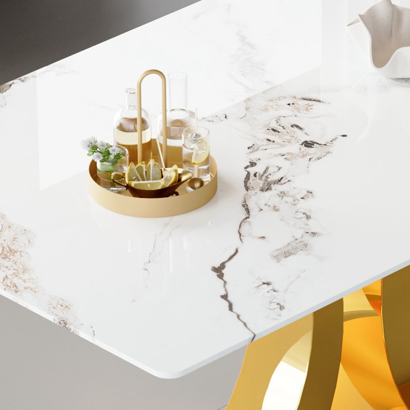 Dining Table with Double shaped metal legs