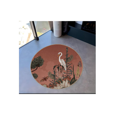 Tapis rond rond décoratif lavable à la machine