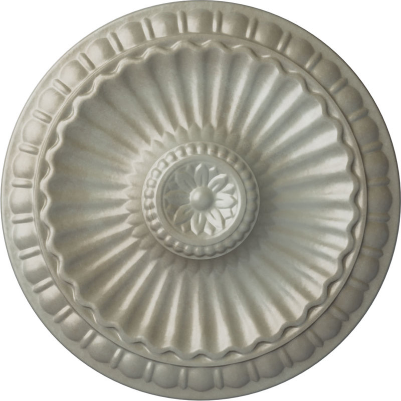 Médaillon de plafond H 11,25 po x l 11,25 po x P 0,875 po Linus, Doré Flash