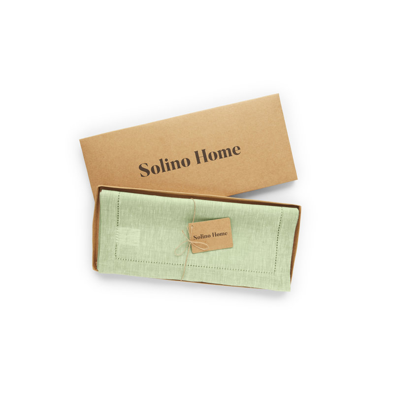 Milan - 100% Pure Linen Table Runner, Pistachio, 48" x 14"