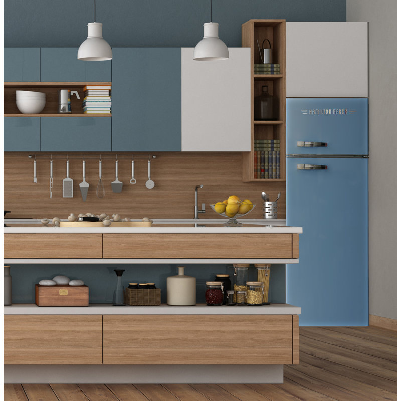 Hamilton Beach, 10 Cu. Ft. 2 Door Retro Refrigerator, Blue