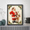 Art mural rétro noir de Noël avec père Noël, impressions de style rétro