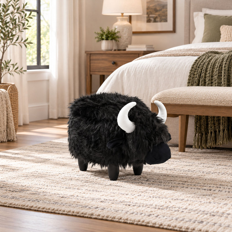 Upholstered Fabric Storage Footstool