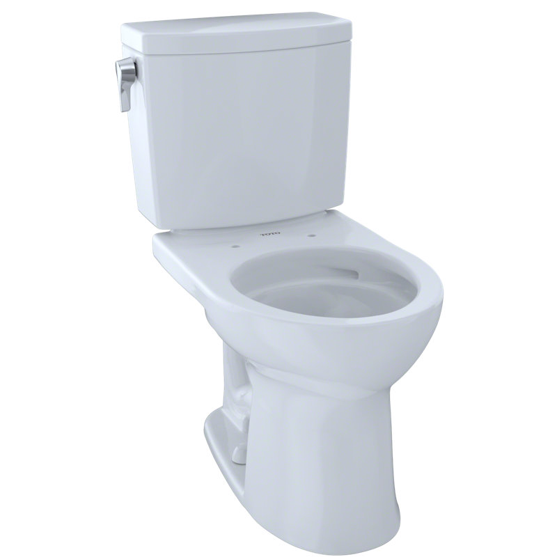 Drake® II 1G Two-Piece Round 1.0 GPF Universal Height Toilet with CEFIONTECT (Seat Not Included), Cotton, Left Hand Lever