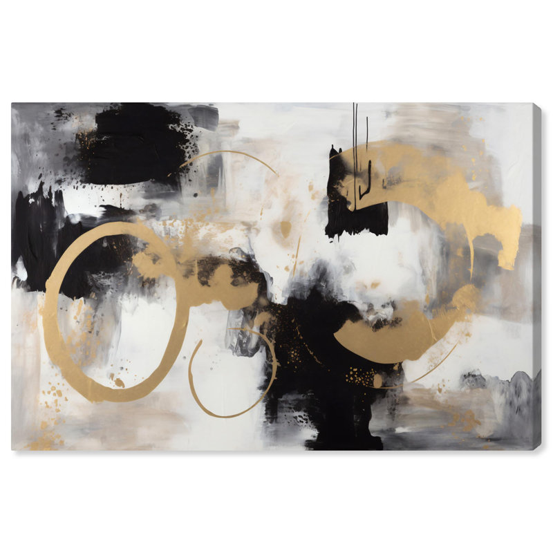 Gold Abstract Bike Canvas Wall Art, 15" x 10"