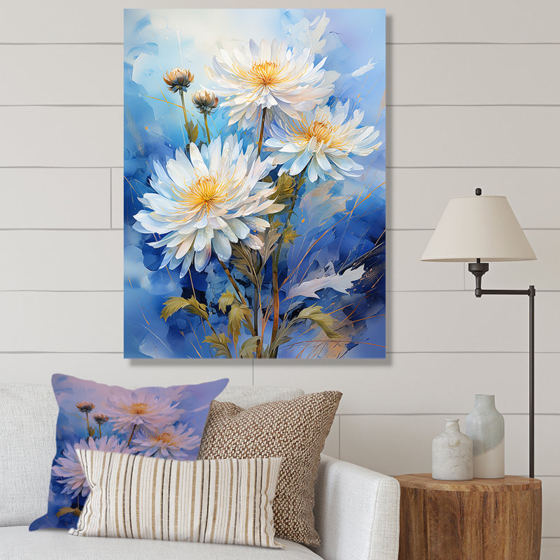 Délicat pissenlit bouquet - art mural pissenlit, Cadre flottant brun, H 32 po x l 16 po