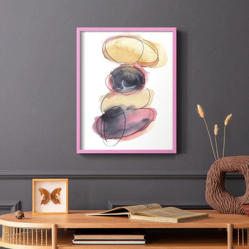 «Balancing Act II», reproduction encadrée - bois massif, Rose, H 10 po x l 8 po
