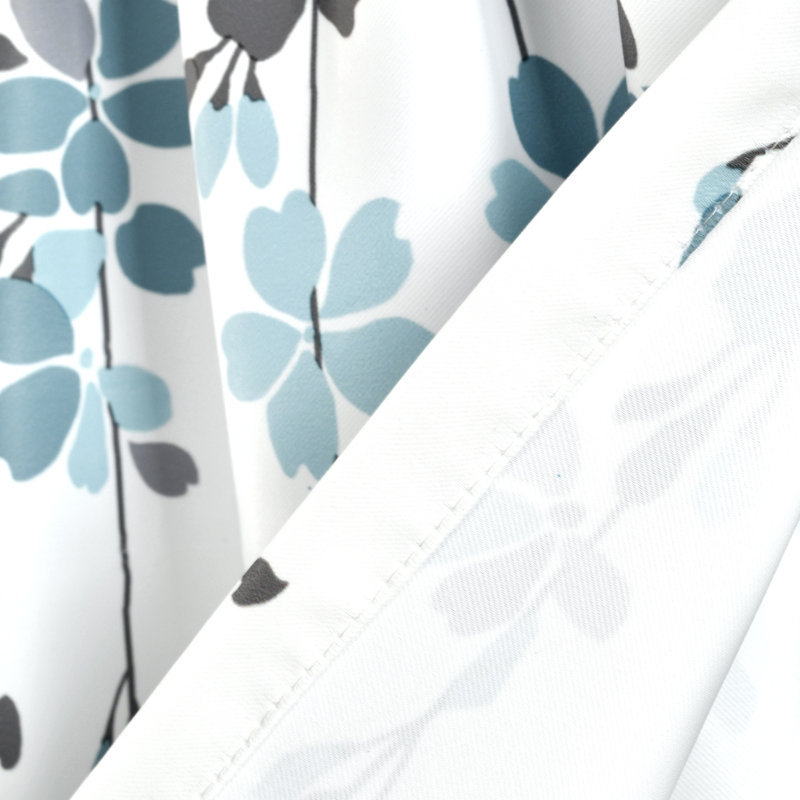 Blue and Gray Floral Light Filtering Window Valance