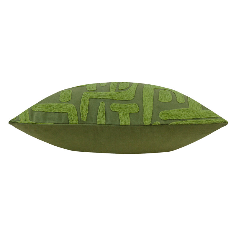 Brooke Abstract Square Throw Pillow Cover, Green