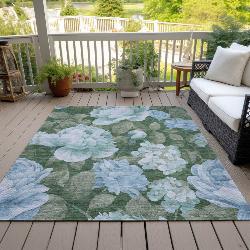 Machine Washable Indoor/Outdoor Chantille ACN1566 Sky Rug, Rectangle 10' x 14'