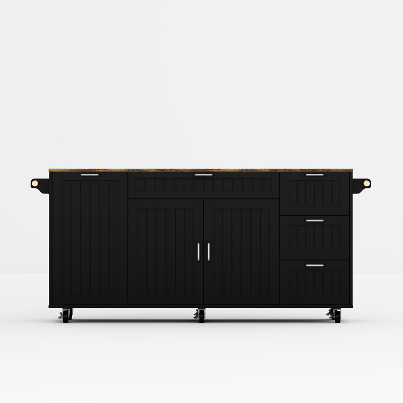 63" W Kitchen Island With Leaf