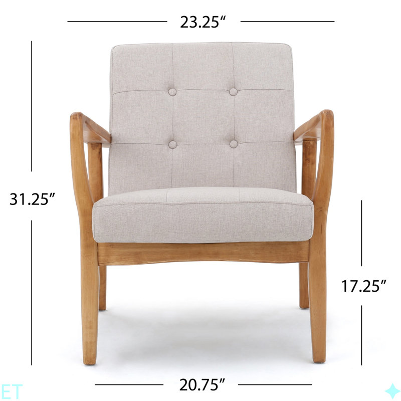 Fauteuil club Mid Century, Beige