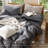 MooMee Lightweight Duvet Cover Set with Zipper Closure 8 Ties 100% Washed Cotton Linen Like Textured Soft Breathable All-Season-109236630-111220333