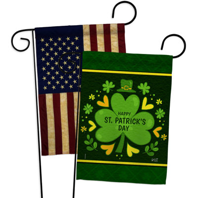 Double Sided 18.5'' H x 13'' W Polyester St. Patrick's Day Garden Flag
