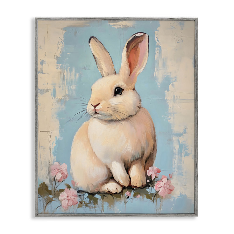 Lapin de Pâques pastel patiné, estampe numérique, design par Arlington Prints, H 14 po x l 11 po, Estampe numérique Farmhouse
