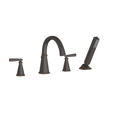 Garniture de robinet de baignoire romaine à deux poignées avec inverseur Edgemere