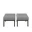 Ensemble de 2 repose-pieds de patio en aluminium de 24 po avec coussins gris foncé et repose-pieds toutes saisons