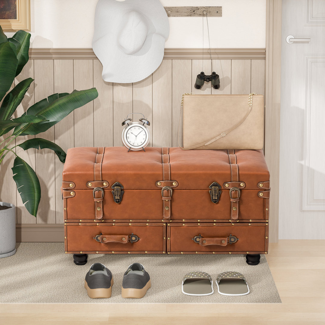 Aislah Faux Leather Upholstered Storage Bench Charlton Home® 