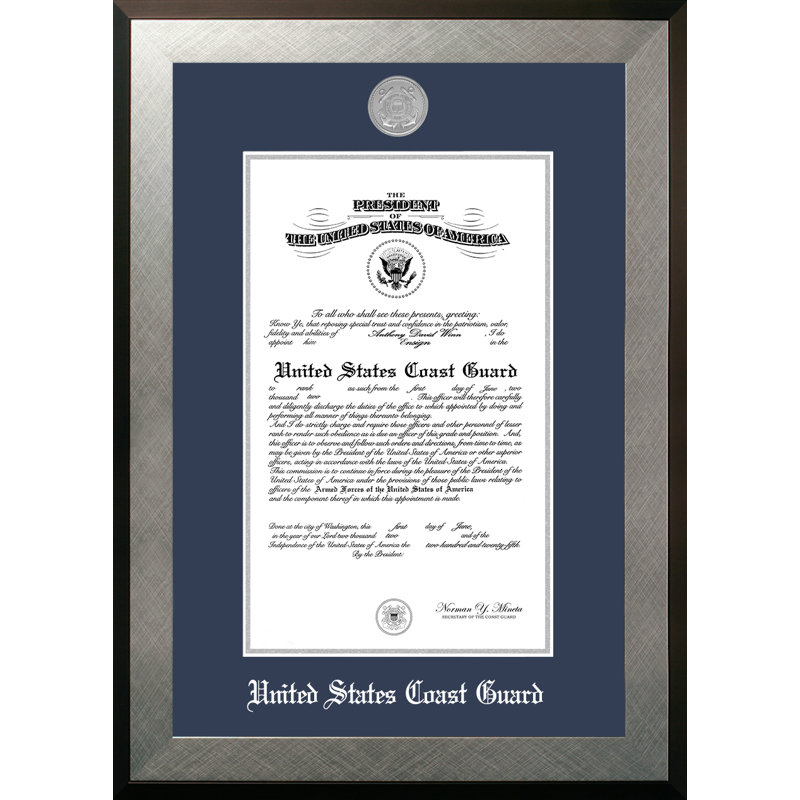 Cadre photo à certificat coast guard, 10 po x 14 po
