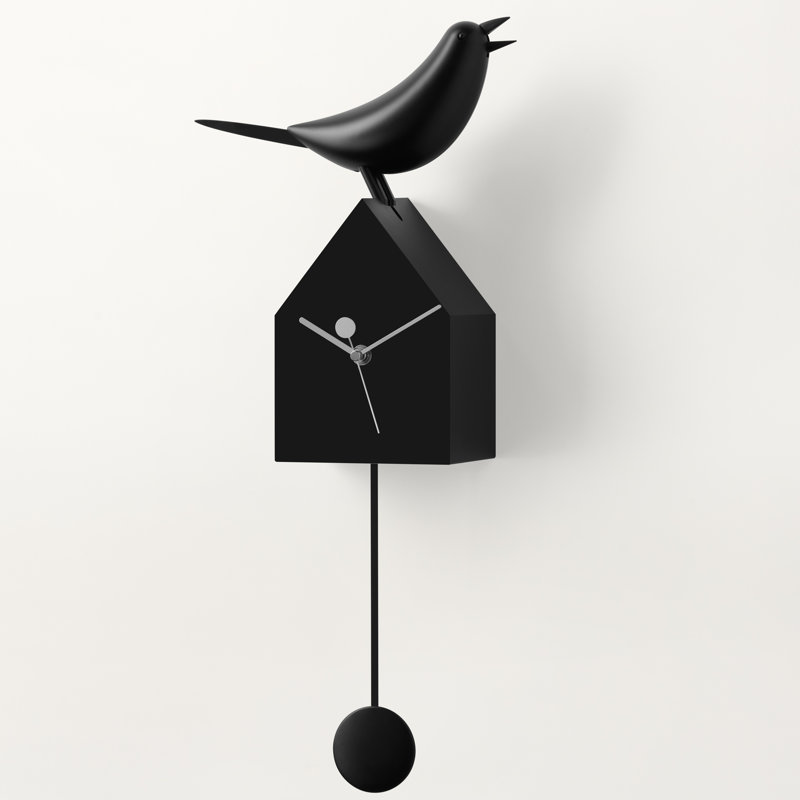  Horloge murale / de bureau amovible 21 po Salik Birdhouse, Noir