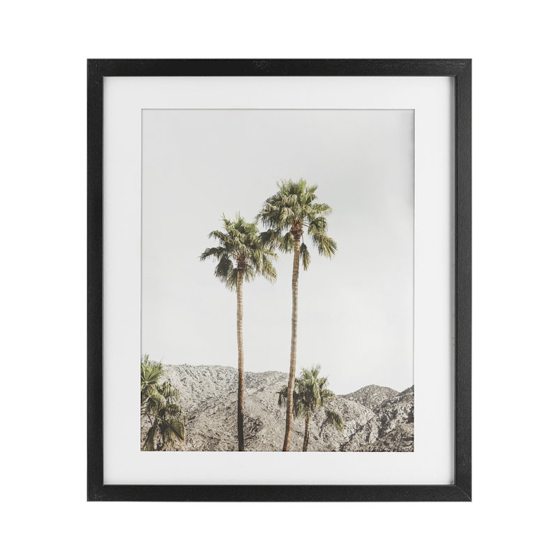 Palm Springs Looming Trees Framed Print Under Glass, design by Sisi and Seb, Midnight Black Frame, 16" H x 13" W